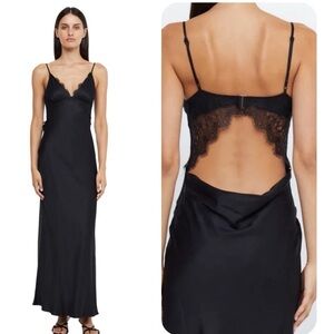 Bec + Bridge Emery Black Lace Slip Maxi Dress Size 8 Sleeveless NWT